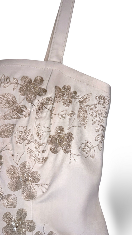 Embroidered Floral Mini Dress – XS