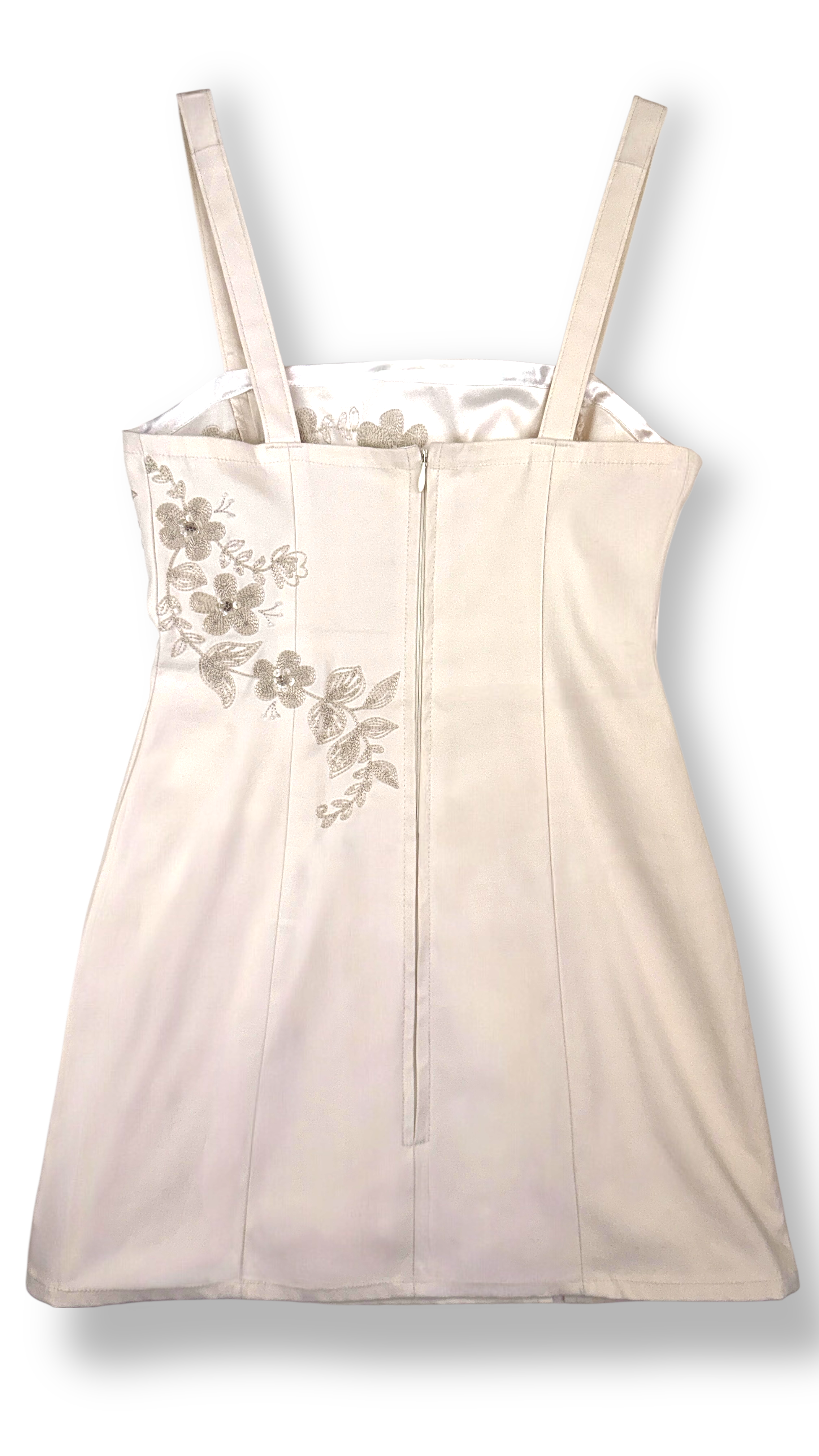 Embroidered Floral Mini Dress – XS
