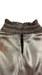Metallic high neck blouse gold long sleeves - Size S | Karl Lagerfeld