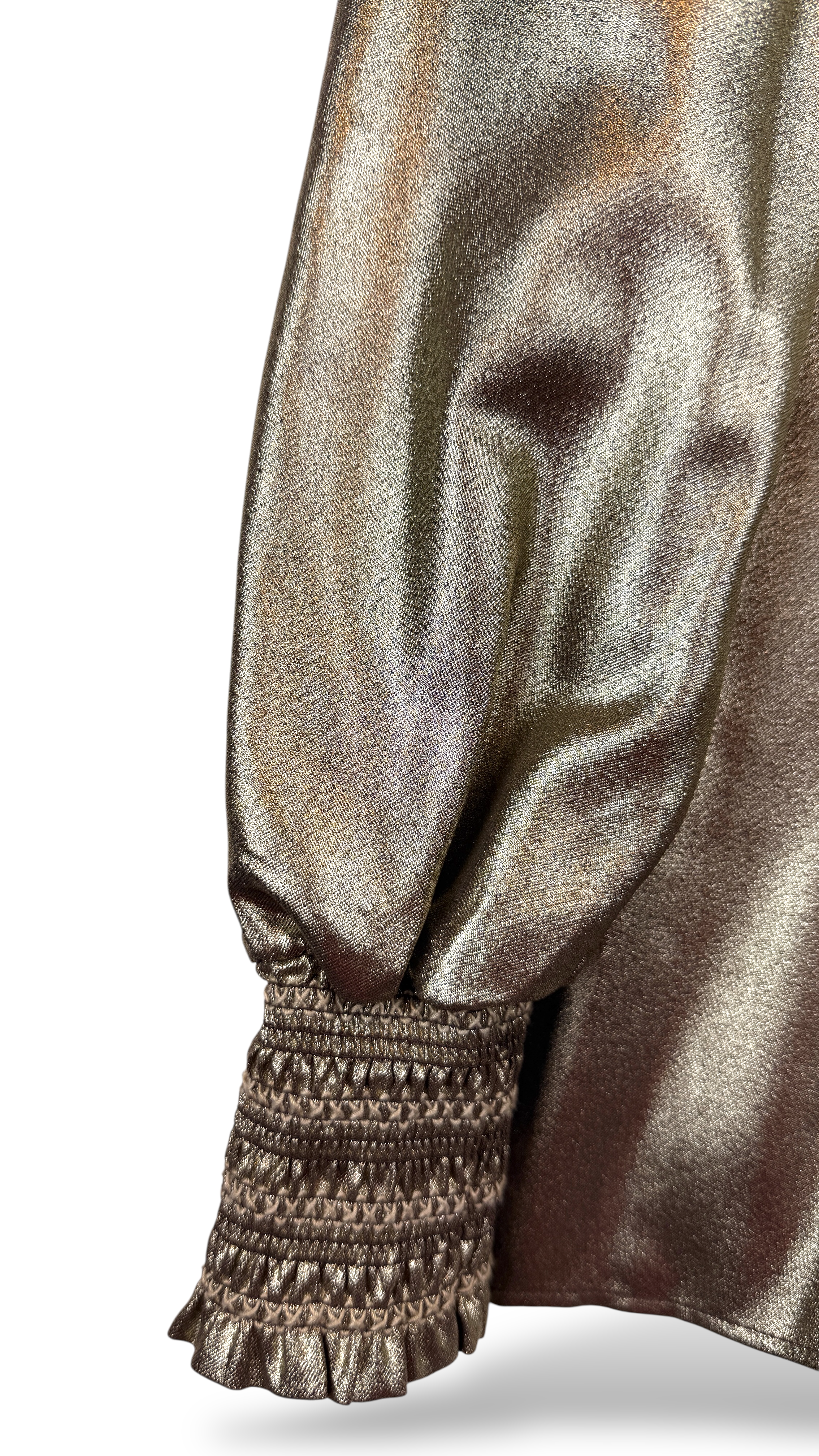 Metallic high neck blouse gold long sleeves - Size S | Karl Lagerfeld