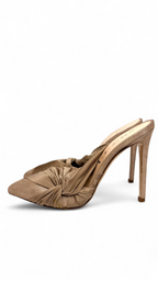Glitter Fabric Pointed-toe Mules Size 37 – Taupe | CAPITINI