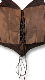 Metallic Brown Structured Corset Top | Santiago Sanchez