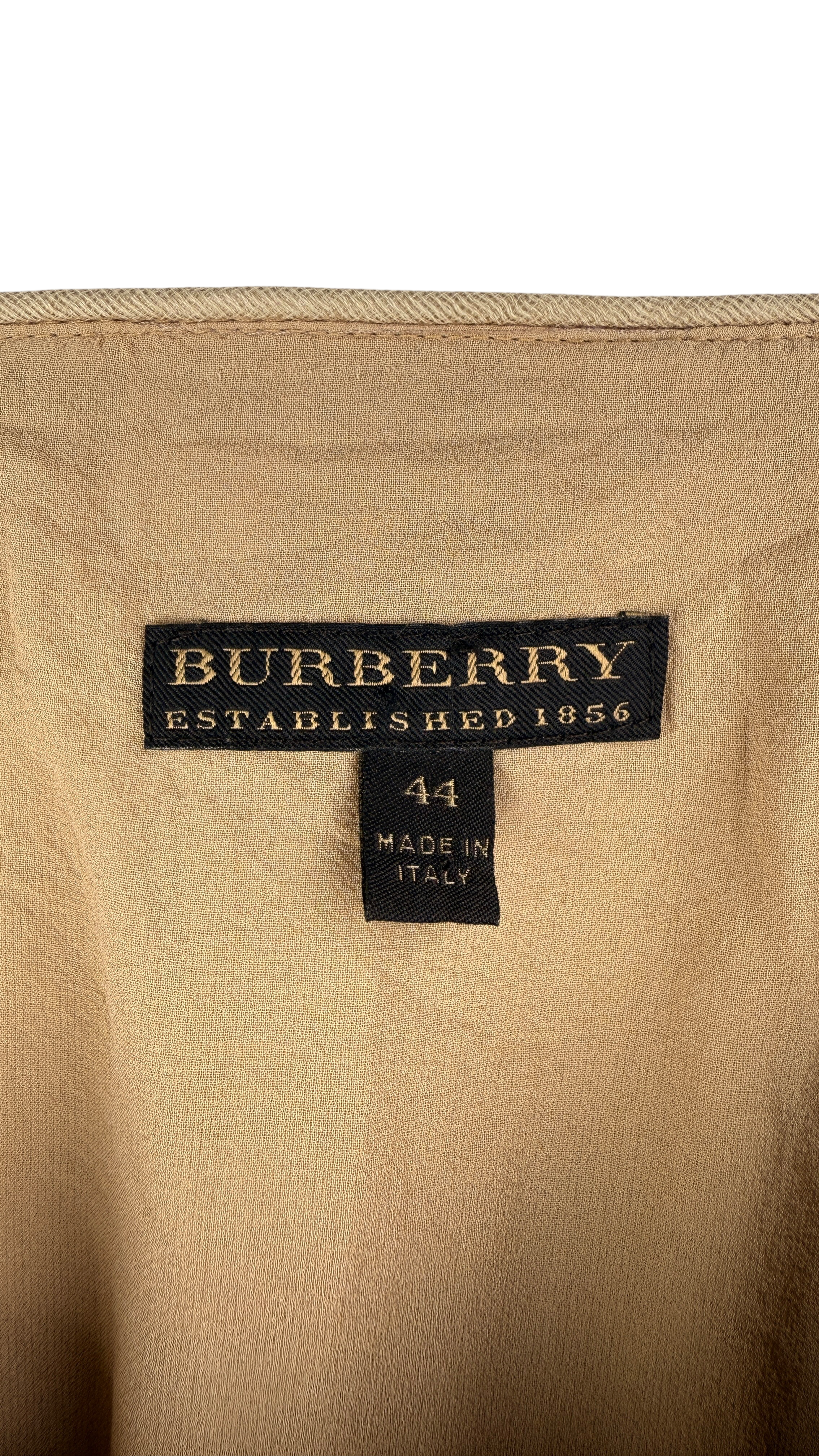 Ruched Beige Midi Skirt – Size 44 | Burberry