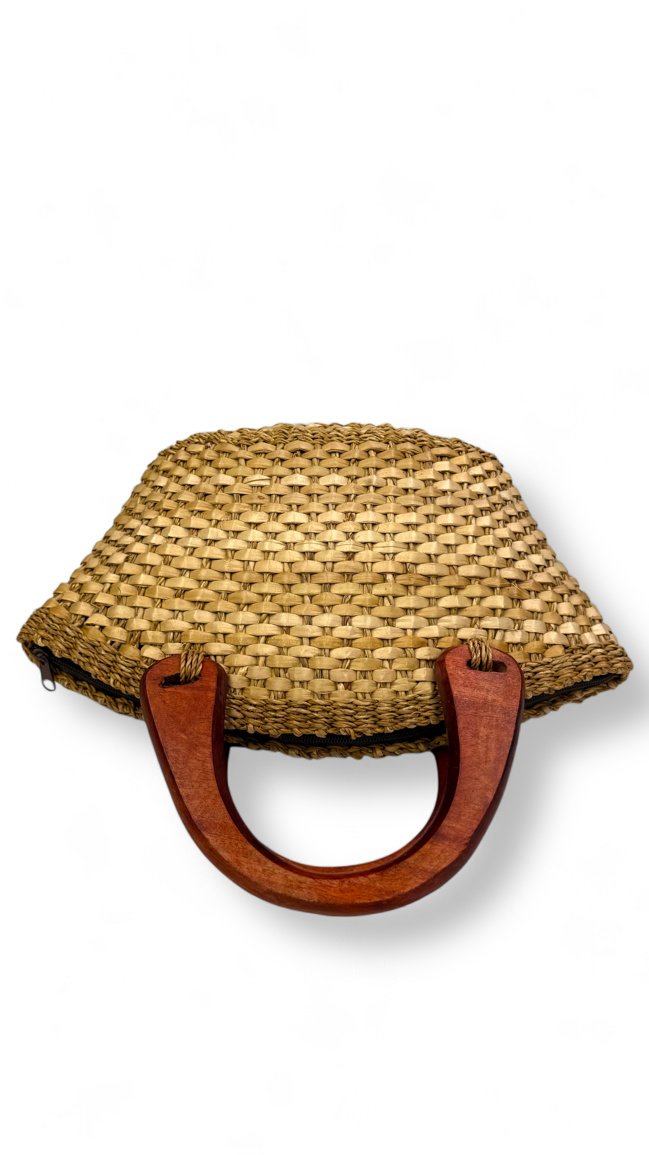 Structured Woven Tote with Wooden Handles