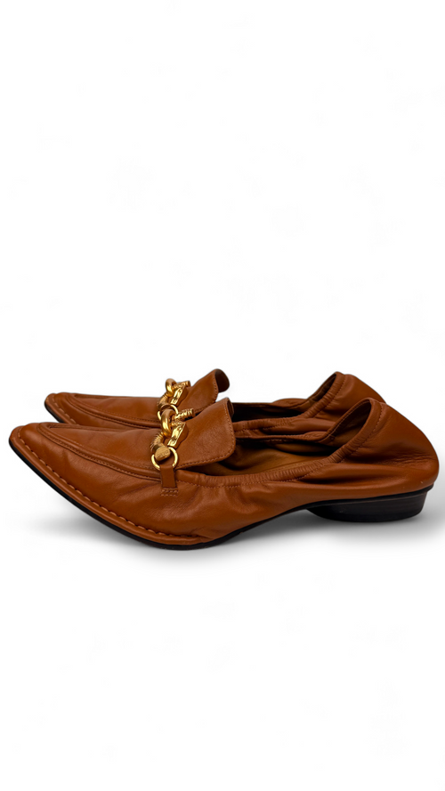 Camel Leather Chain Flats – Size 39 | Tory Burch