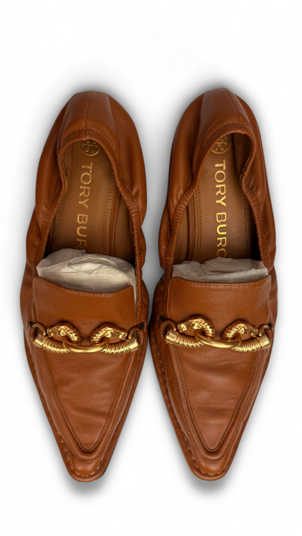 Camel Leather Chain Flats – Size 39 | Tory Burch