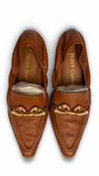 Camel Leather Chain Flats – Size 39 | Tory Burch