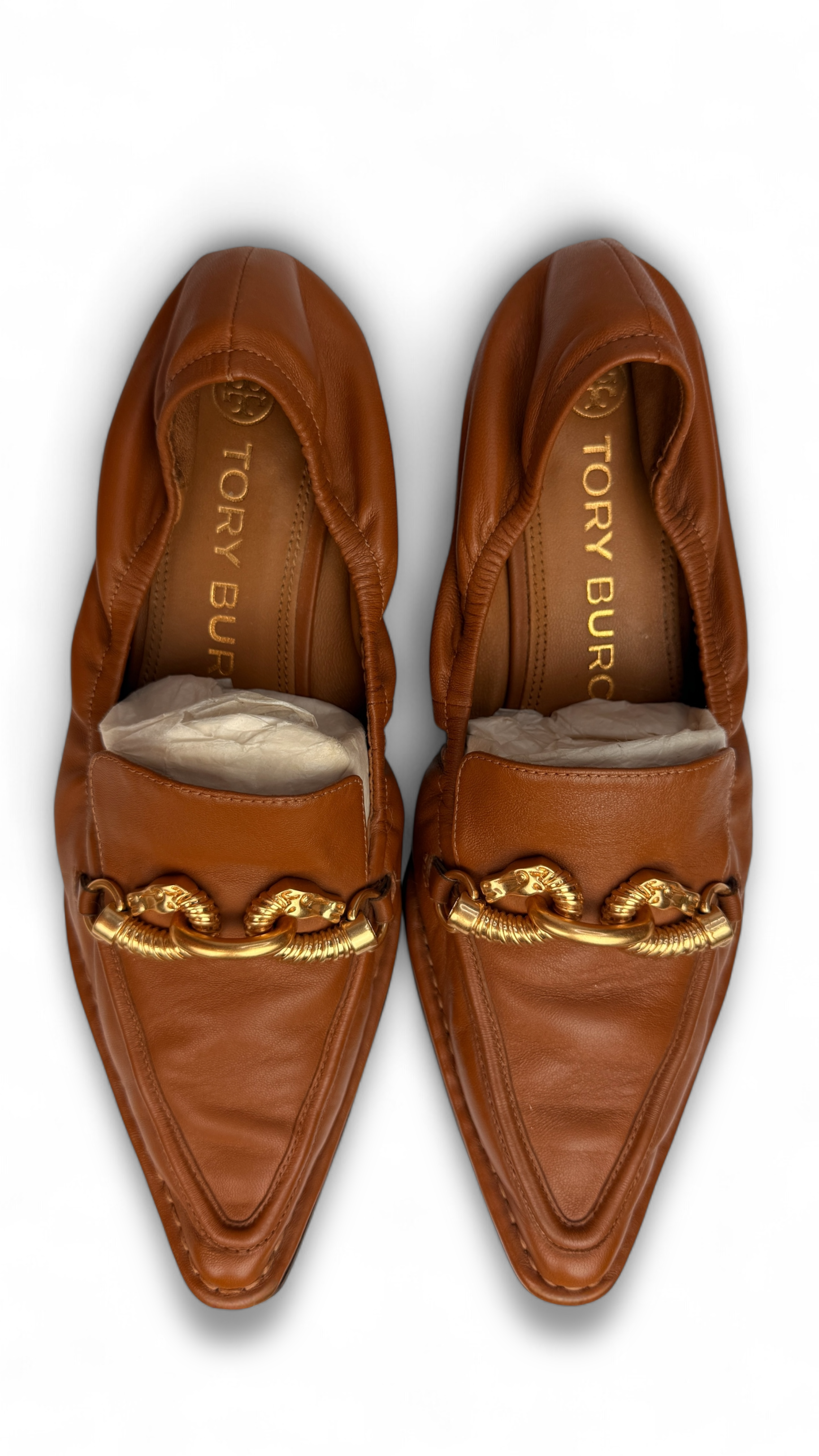 Camel Leather Chain Flats – Size 39 | Tory Burch