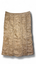 Ruched Beige Midi Skirt – Size 44 | Burberry