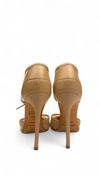Beige Mesh & Leather Lace-Up Pumps – Size 40 | Bionda Castana