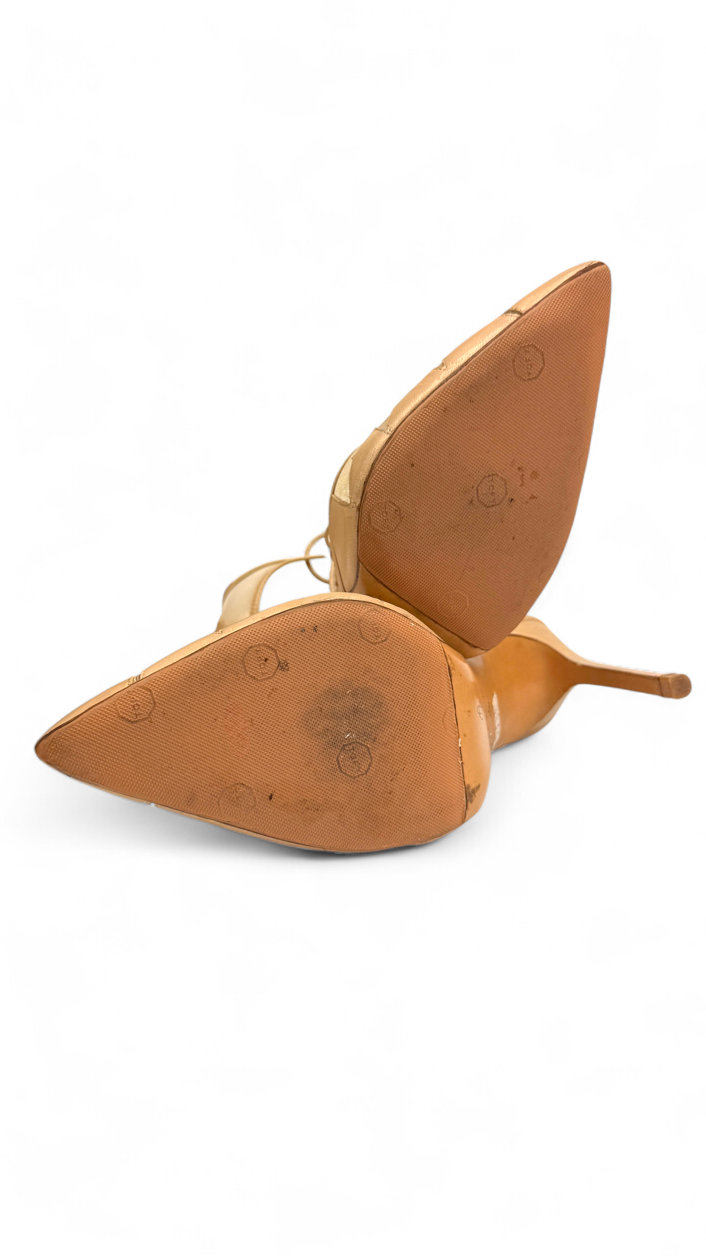 Beige Mesh & Leather Lace-Up Pumps – Size 40 | Bionda Castana