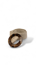 Linen Belt with Tortoiseshell Buckle